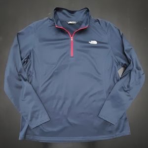 The North Face Quarter-Zip Pullover - Blue/Red, Size XXL